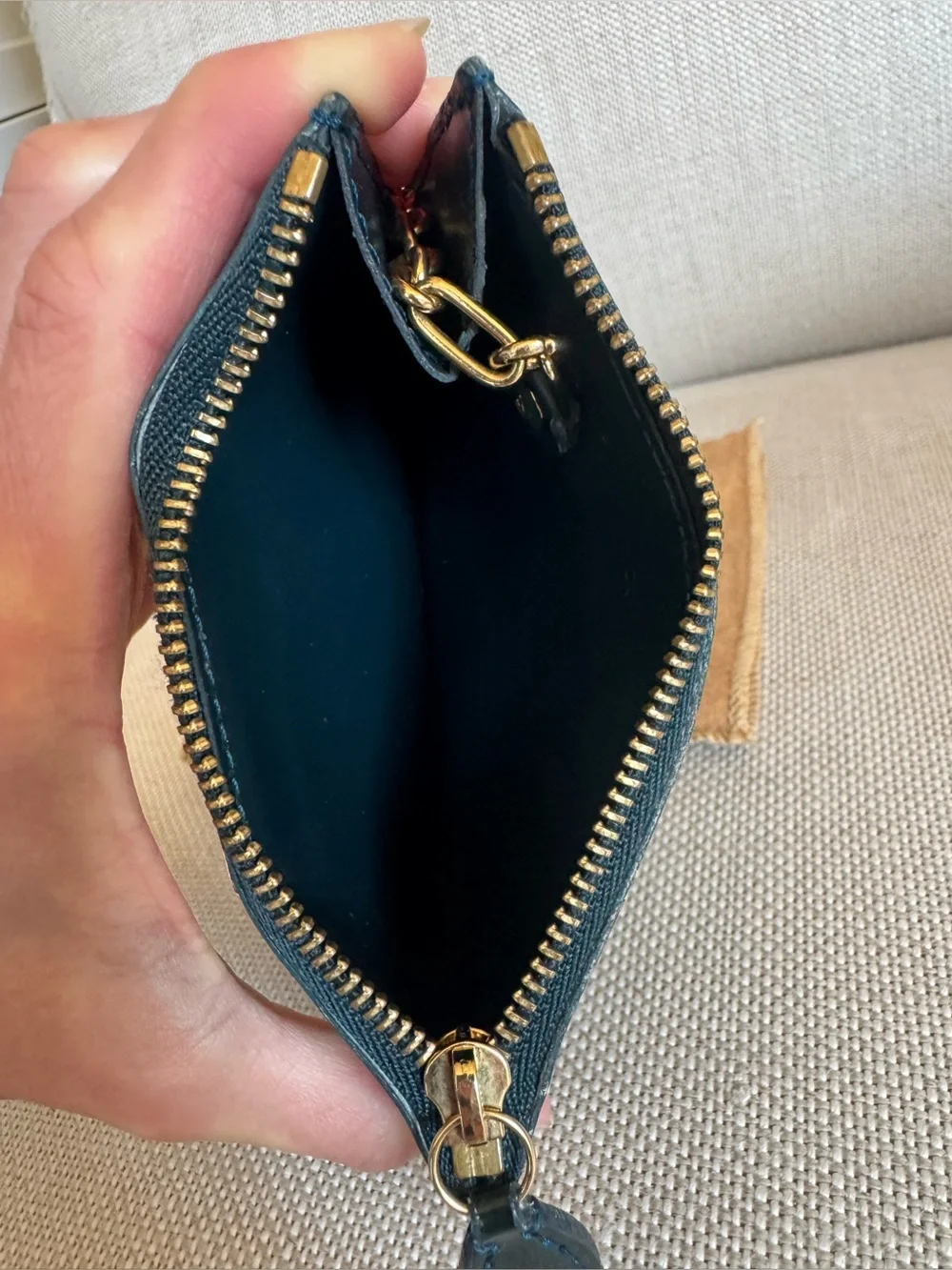 Louis Vuitton Dark Green Vernis Monogram Key Cles with Gold Hardware